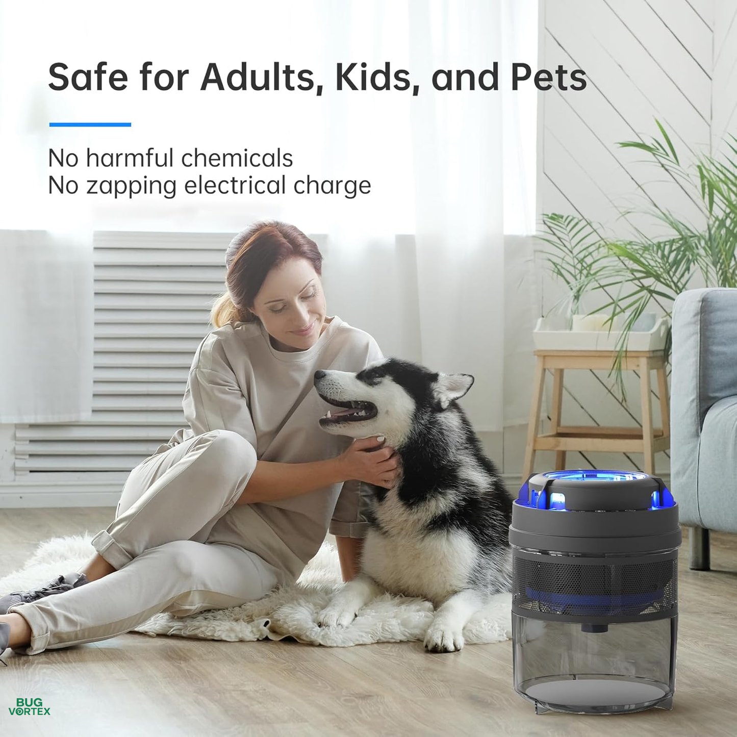 Bug Vortex™ Indoor & Outdoor Mosquito Trap – Chemical-Free, Pet-Safe Insect Control